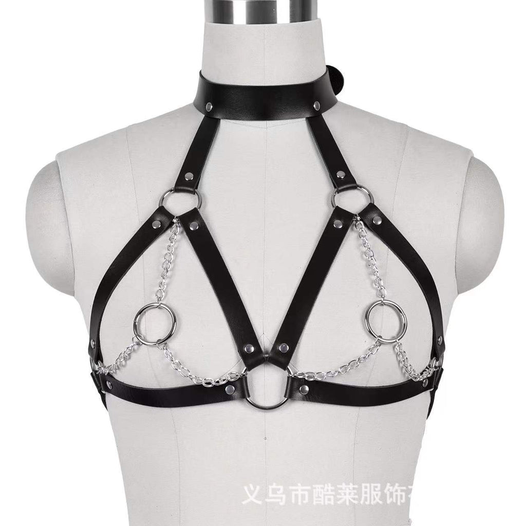 Faux Leather BDSM Harness Bra BM17