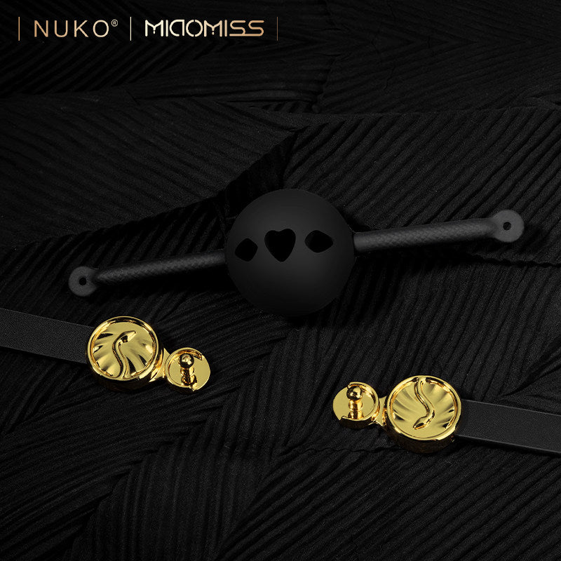 Luxury Black Gold Ball Gag BM43