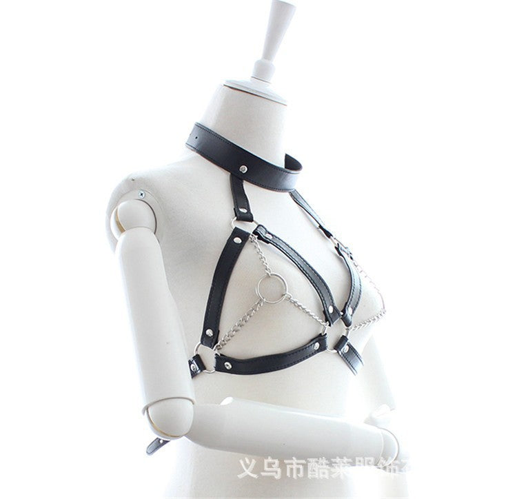 Faux Leather BDSM Harness Bra BM17