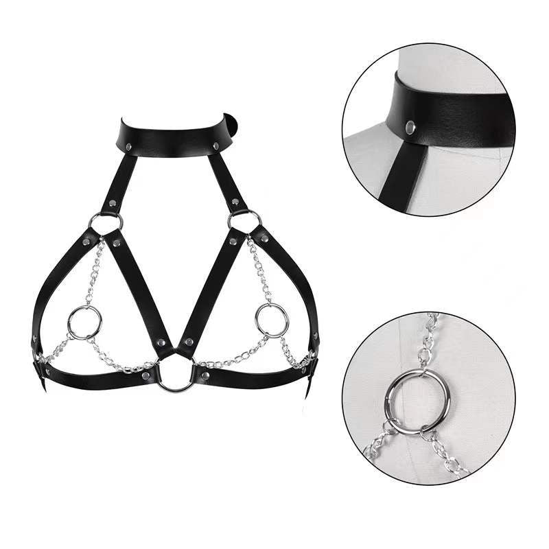 Faux Leather BDSM Harness Bra BM17