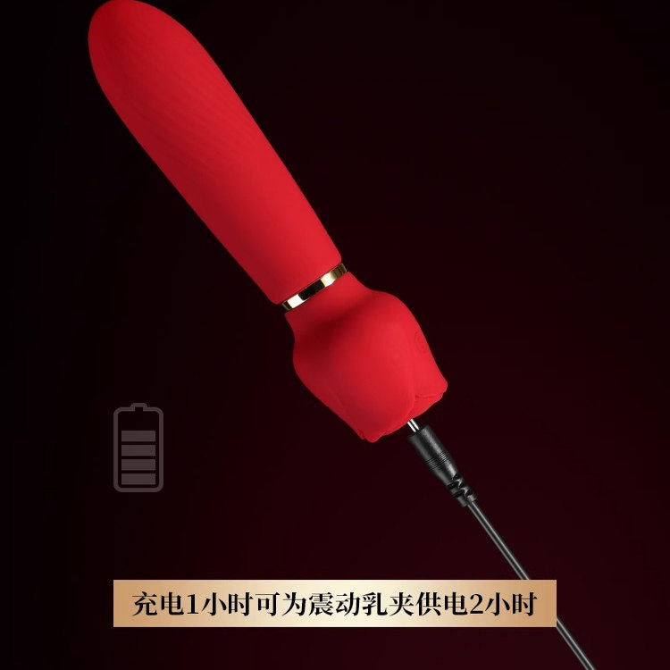 Vibrating Nipple Clamps & Masturbator Set BM40