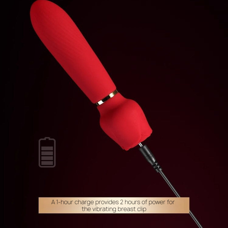 Vibrating Nipple Clamps & Masturbator Set BM40