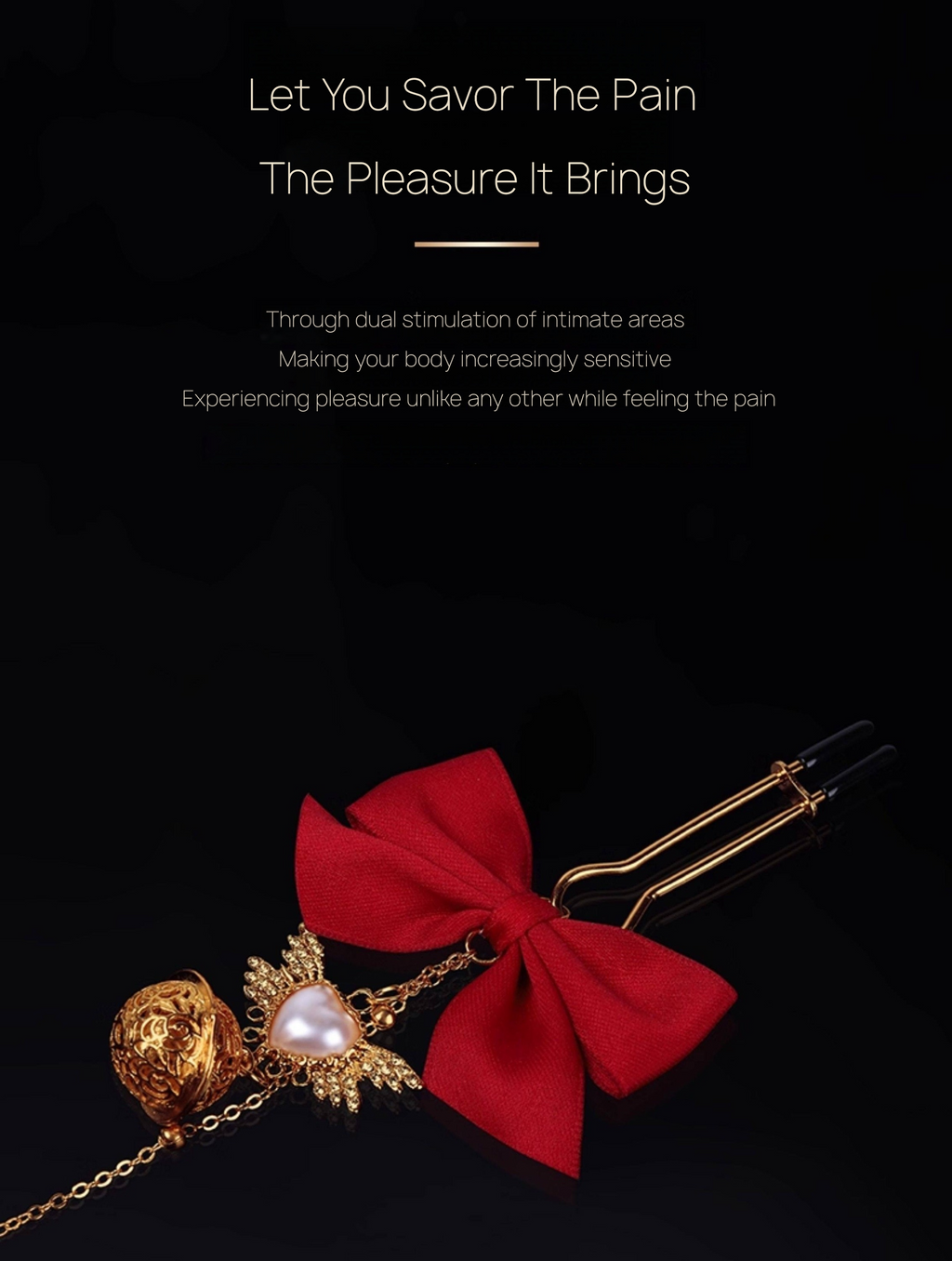 Gold Bell Nipple Clamps with Bow Tie Decoration BM33