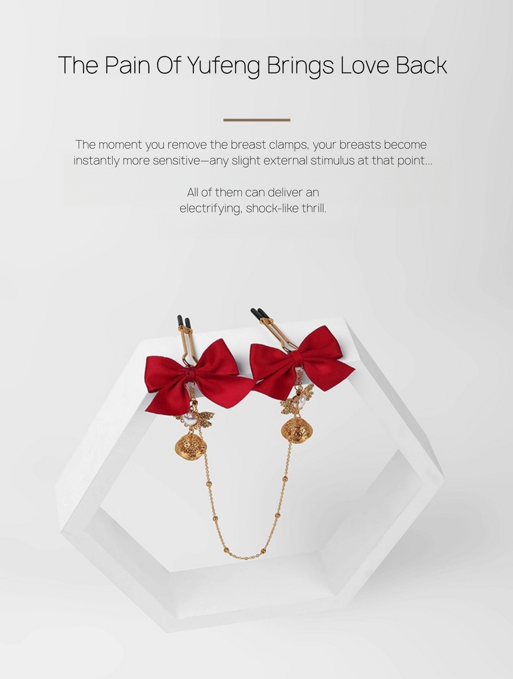 Gold Bell Nipple Clamps with Bow Tie Decoration BM33