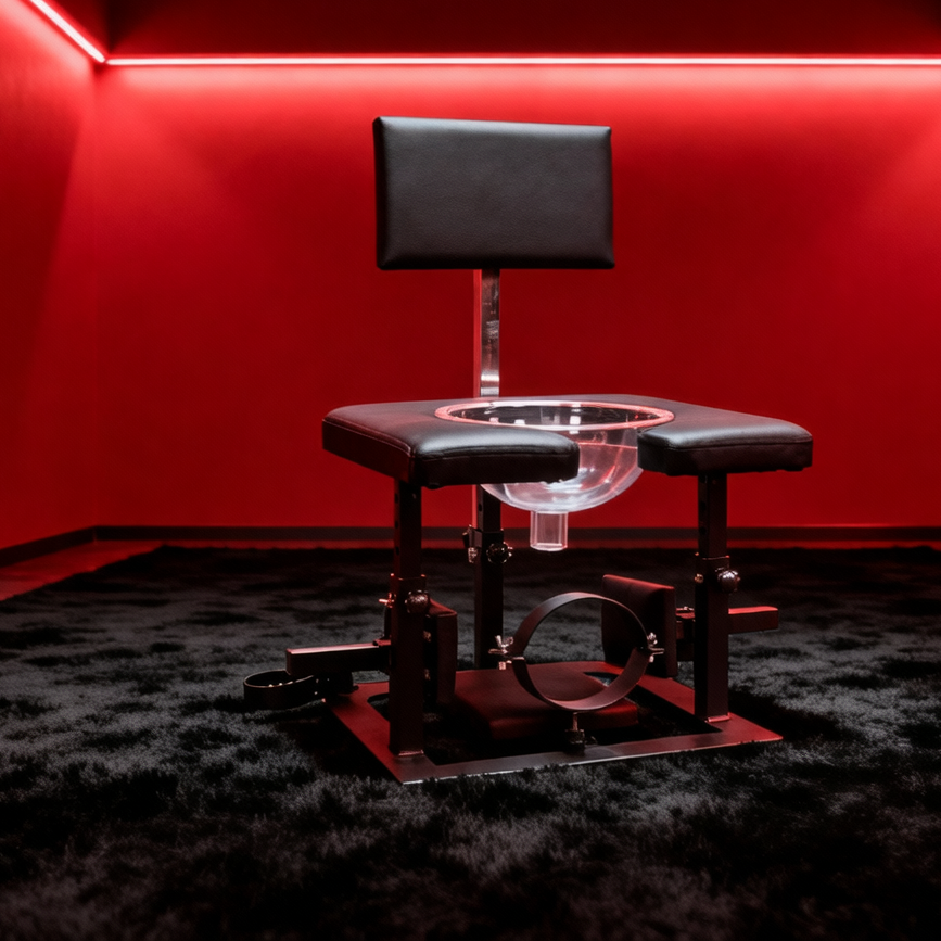 Heavy-Duty SM Discipline Toilet Chair – Extreme Bondage Seat BF34