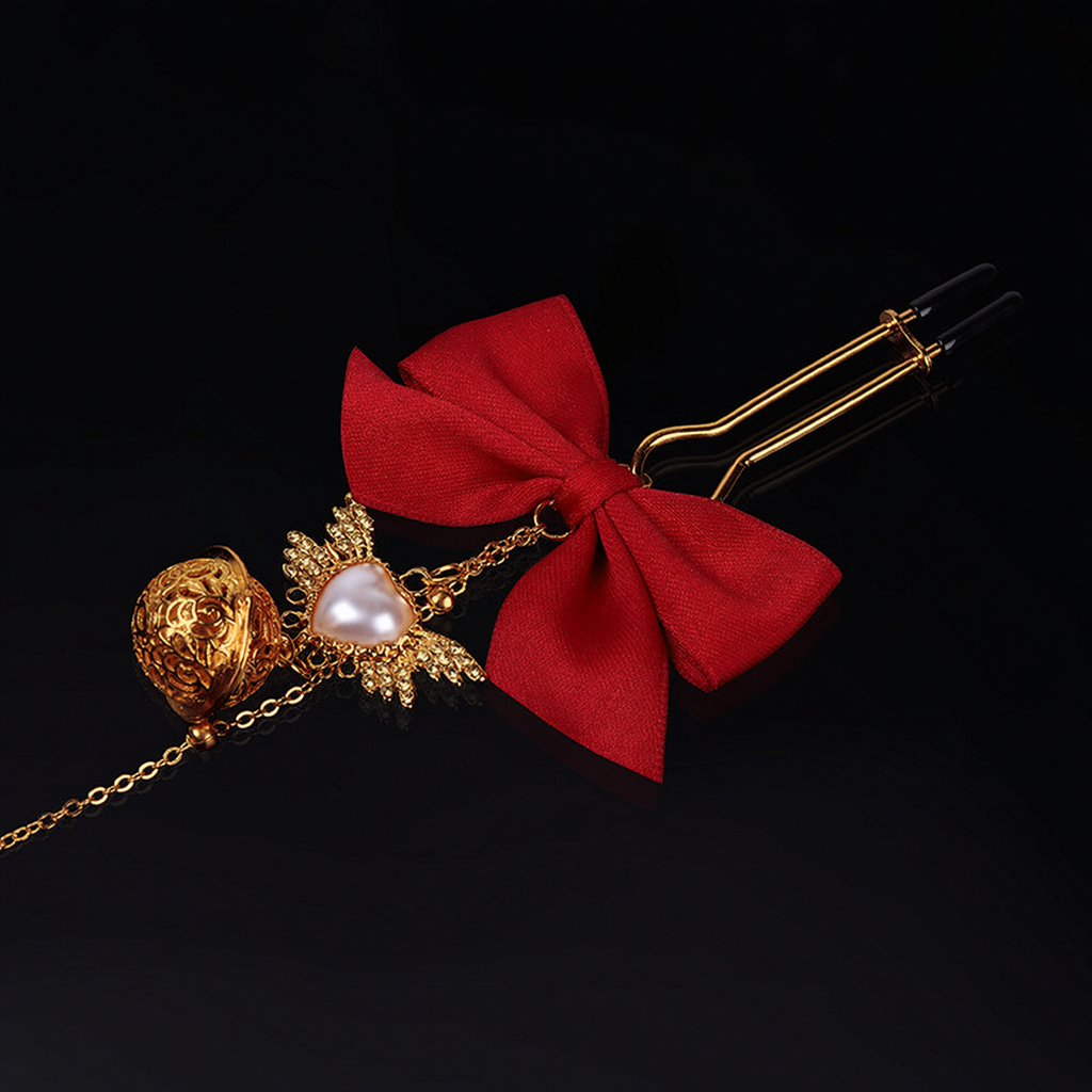 Gold Bell Nipple Clamps with Bow Tie Decoration BM33