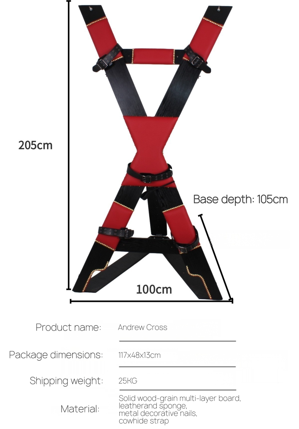 St. Andrew's Cross BDSM Bondage X-Frame  BF21
